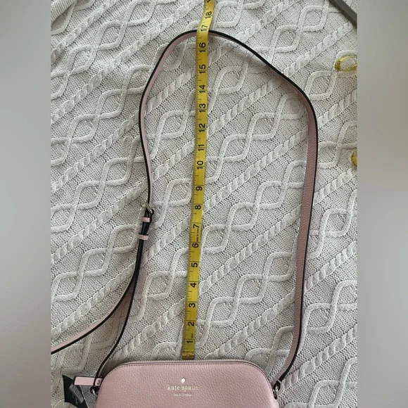 New! Kate Spade Blush Pink Crossbody Bag Zipper Top with Measurements - Picture 4 of 14